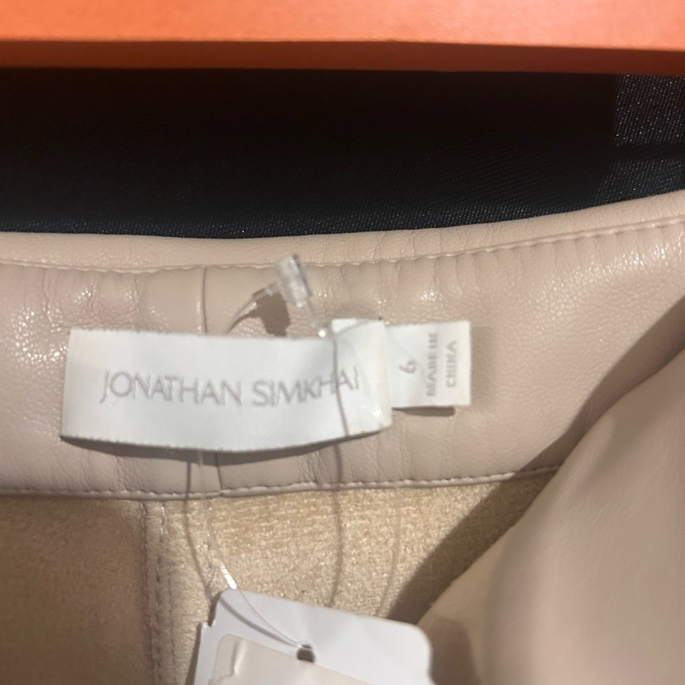 Beige Leather Shorts